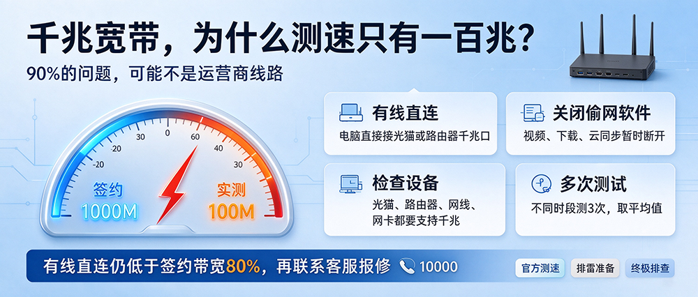 深圳电信宽带测速全攻略：官方入口与网速不达标排查指南
